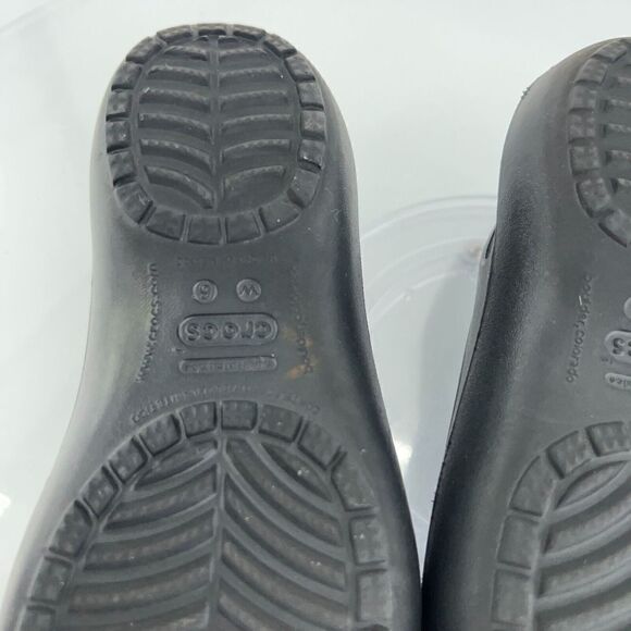Crocs Kadee Women's Size 6 Black Rubber Ballet Flats Slip On Comfort Shoes - Picture 9 of 12